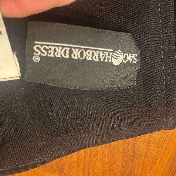 Vintage Dress Two Tone Blue and Black   Sag-harbor Women's Size 14 - Picture 5 of 7